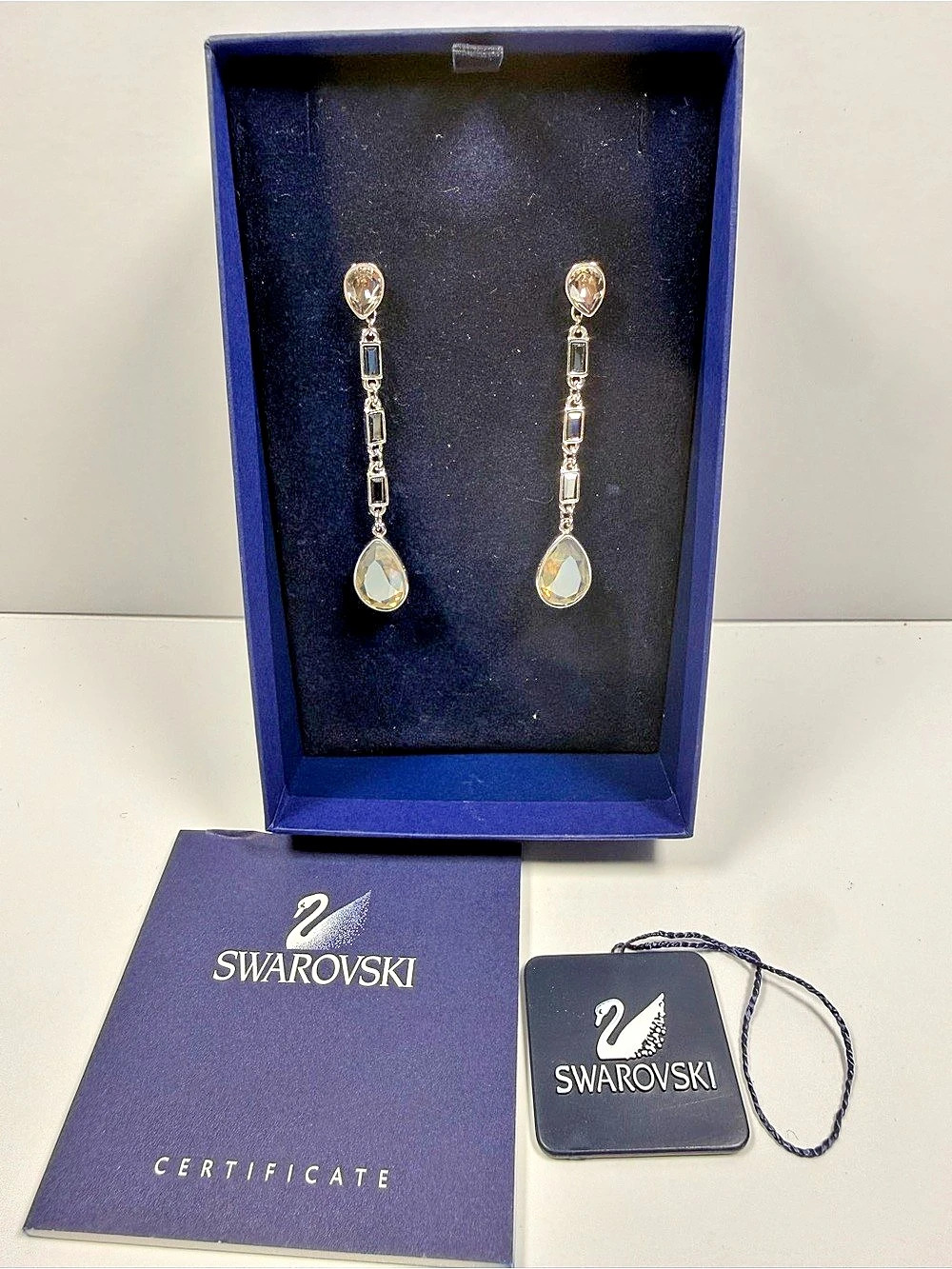 Swarovski Fortune Pierced Earrings Silver Drop